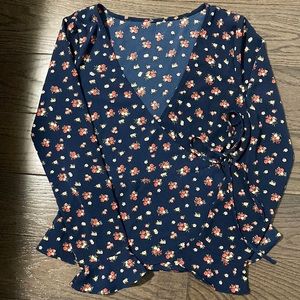 Floral wrap top